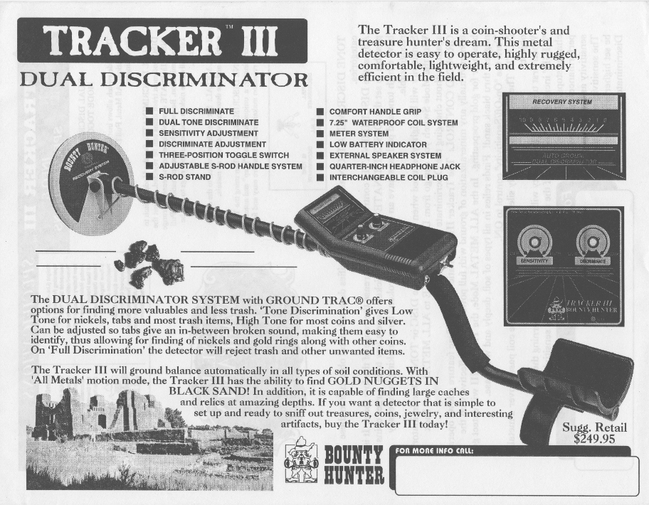 Tracker III sales sheet