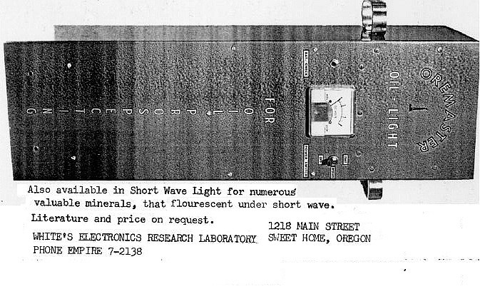 Click image for larger version  Name:	WHITE'S OREMASTER OIL LIGHT FOR OIL PROSPECTING.jpg Views:	0 Size:	120.8 KB ID:	420469
